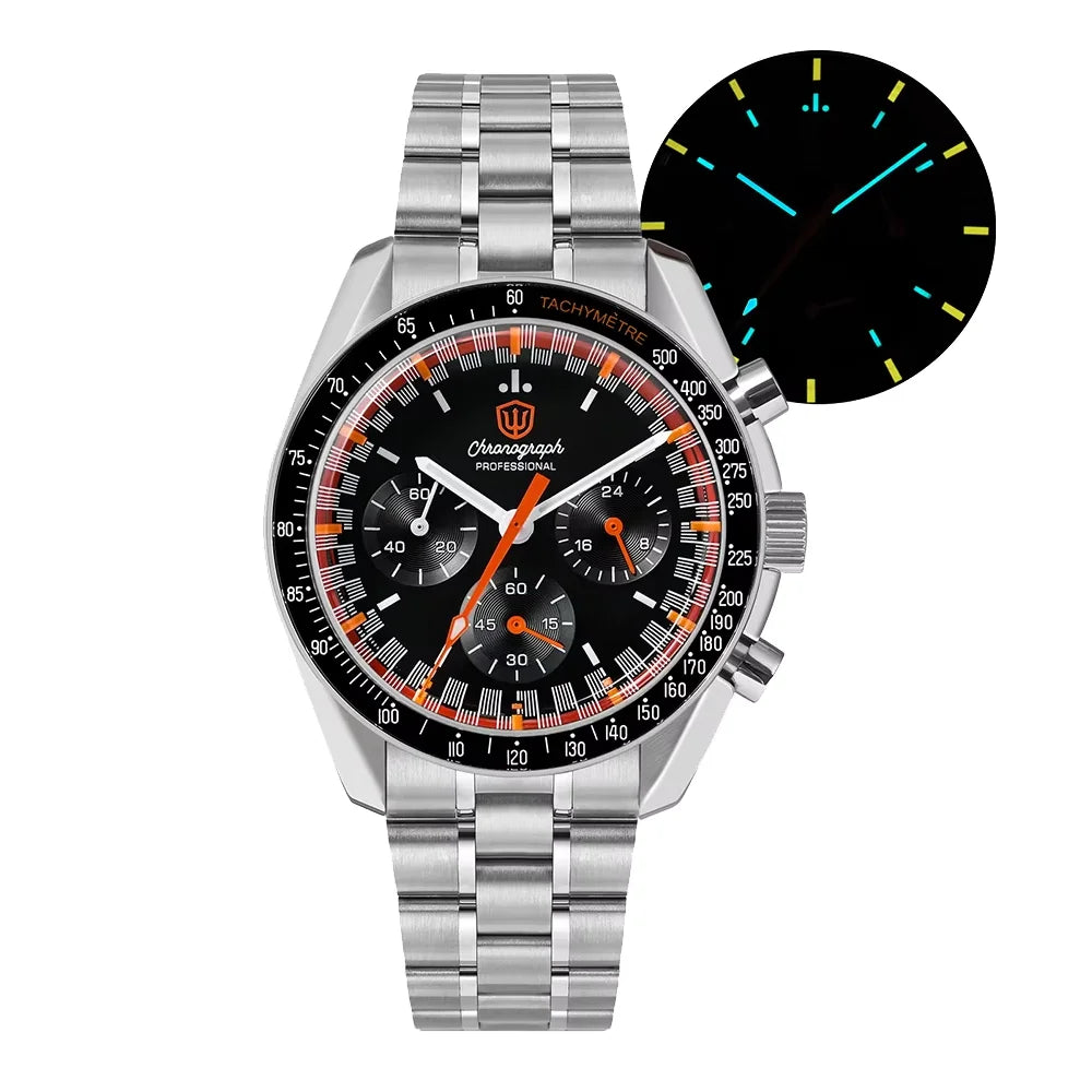 Relógio Masculino Watchdives New Wd1863 Quartz VK63 Chronograph, Safira Abaulada, Impermeável, 39Mm, Aço, Marca Premium, Luxo Business