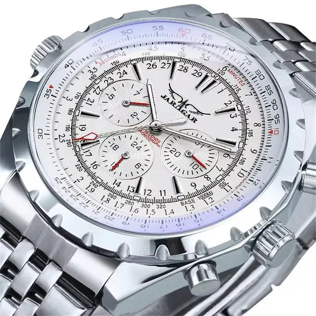 JARAGAR 212 Reloj mecánico automático para hombre, de estilo moderno y ejecutivo, de lujo, con calendario semanal, reloj para hombre, regalo premium, Reloj Hombre