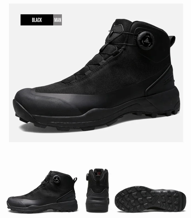 Zapatos de cuero HUMTTO para hombre, calzado deportivo de invierno para camping y actividades al aire libre, botas de trekking transpirables, zapatillas de senderismo antideslizantes para hombre