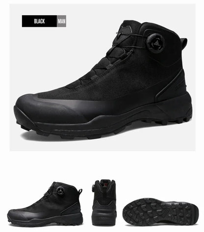 Zapatos de cuero HUMTTO para hombre, calzado deportivo de invierno para camping y actividades al aire libre, botas de trekking transpirables, zapatillas de senderismo antideslizantes para hombre
