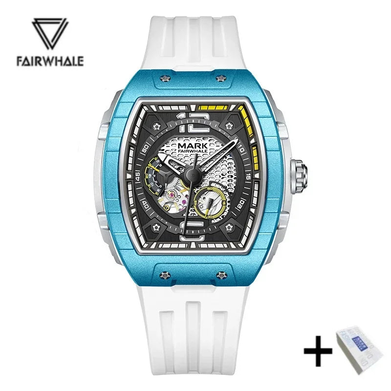 Mark Fairwhale 6002 Automatic Movement Tonneau Dial Luminous Waterproof Fashion Mechanical Watches for Men Relogios Masculino