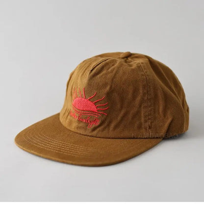 Casquette de baseball à visière plate mignonne pour femmes, hommes et adolescents, avec broderie « Sunrise », casquettes d'été et chapeaux de soleil