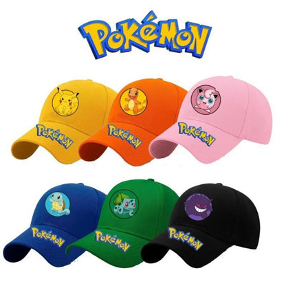 Gengar Pikachu Pokemon Printed Duckbill Hat Adjustable Baseball Cap for Anime Fans Cosplay Lovers Travel Sports Casual Wear