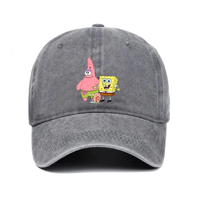 Fashion Cute SpongeBobs Baseball Cap Movie Cartoon Role Adult Men Women Sport Casual Sunshade Adjustable Anime Peaked Mesh Hat