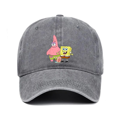 Fashion Cute SpongeBobs Baseball Cap Movie Cartoon Role Adult Men Women Sport Casual Sunshade Adjustable Anime Peaked Mesh Hat