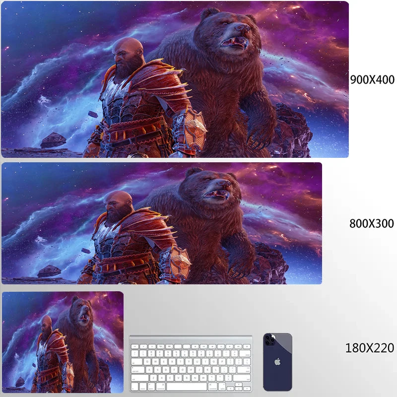 Gaming God of War Mouse Pad 80x30 Computer Accessories Mousepad Xxl Game Mats Deskmat Gamer Desk Mat Mause Anime Office Pc Pads