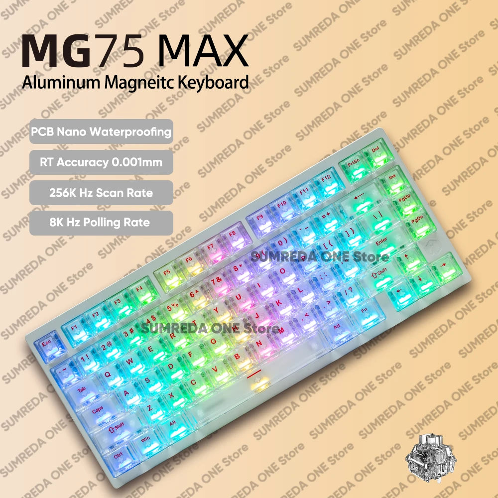 IROK MG75 Pro MG75 Max Aluminum Magnetic Gaming Computer Mechanical Keyboard 75% Rapid Trigger 8K RGB Hotswap Gamer Keyboard