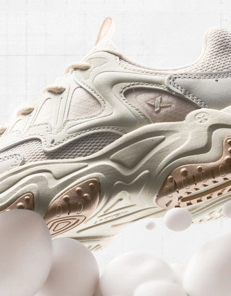 Xtep casual shoes 2025 spring and summer lightweight sports shoes with thick sole, fashionable street style sneakers 875319320004