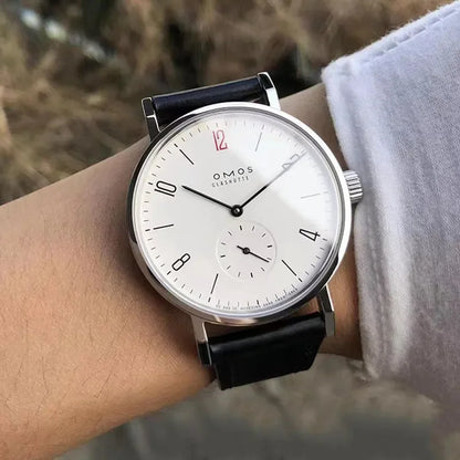 Men's 38mm automatic mechanical watch suitable for Seagull ST1701 self-winding movement, waterproof transparent back wristwatch.