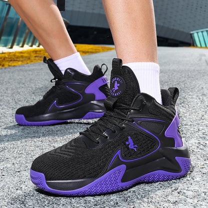 Chaussures de basket-ball pour hommes, respirantes, avec amorti, antidérapantes, résistantes à l'usure, chaussures de course, chaussures de sport pour la salle de sport, baskets de basket-ball pour hommes.