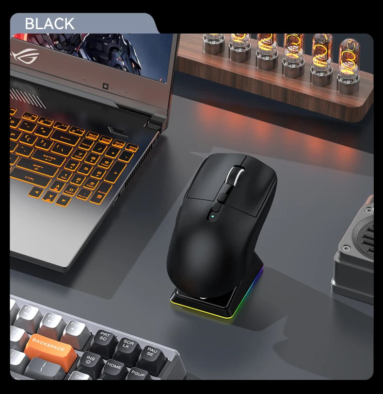 Attack Shark X6 Lightweight Wireless Gaming Mouse with 3 Mode Up to 26K DPI RGB Backlight Charging Base for Laptop Deskbtop