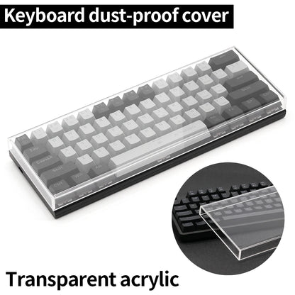 Funda protectora transparente de acrílico para teclado mecánico, cubierta antipolvo para teclado de 60/61/64 96 98104/108 teclas y cubierta para ratón