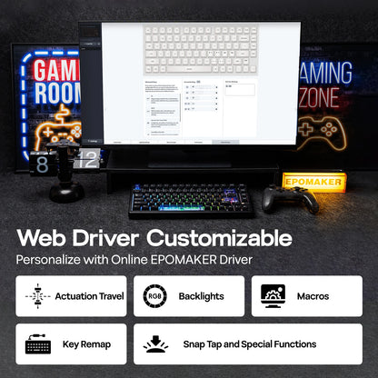 EPOMAKER HE80 75% dispunere QWERTY SUA, tastatură mecanică magnetică cu efect Hall, cu cablu, garnitură cremoasă, cu schimbare la cald, DKS SOCD pentru PC/Mac
