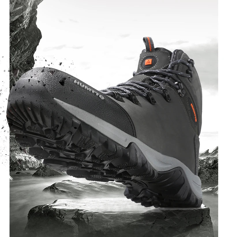 HUMTTO Hiking Shoes Men's Waterproof Hunting Boots Tactical Desert Combat Ankle Trekking Boots Male Women Warm Leather Sneakers