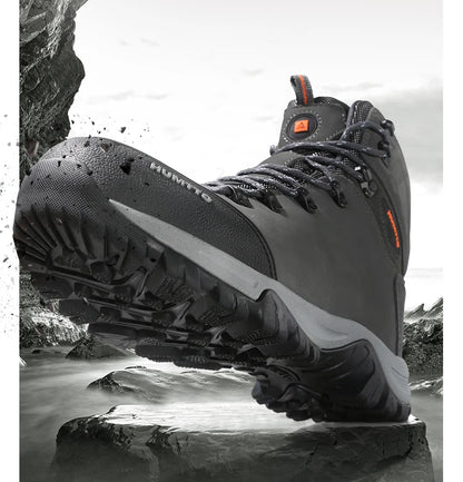 HUMTTO Hiking Shoes Men's Waterproof Hunting Boots Tactical Desert Combat Ankle Trekking Boots Male Women Warm Leather Sneakers