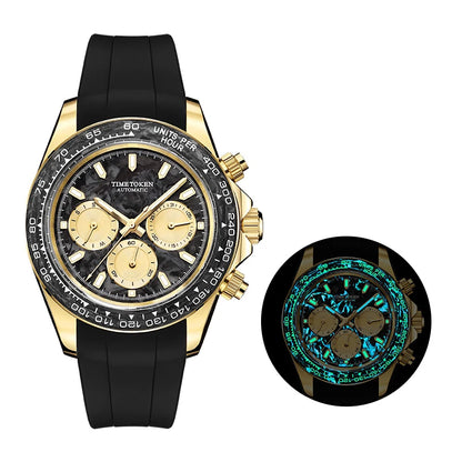Carbon Fibre Luminous 40mm Automatic Watch Sporty Style 100m Waterproof Diver Watches automatic Men Watch multi-functional