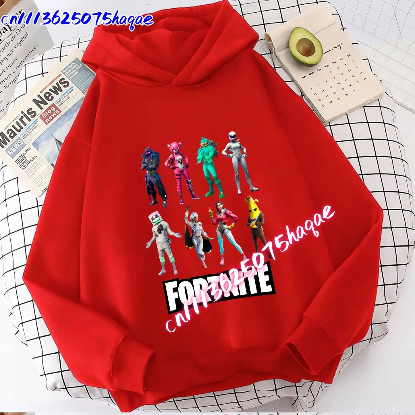 Sweatshirts Fortnite Novos para Criança, Hoodie com Estampado de Personagem de Jogo em Desenho Animado, Tops Casuais de Outono, Roupa de Inverno para Meninos Bebés