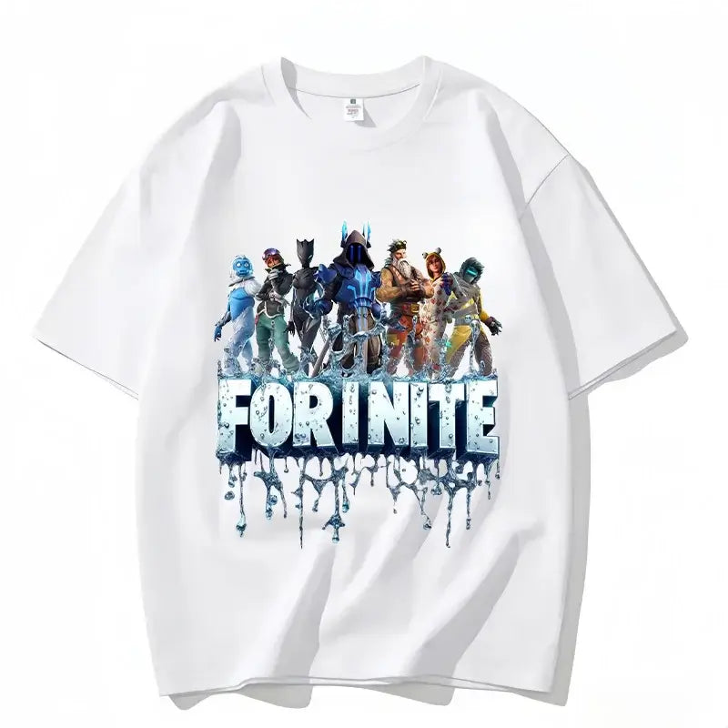 T-shirt Fortnite de gola redonda, unissexo para adulto, moda de dança do jogo, novo, em algodão puro, manga curta, perfeito para uso casual e férias
