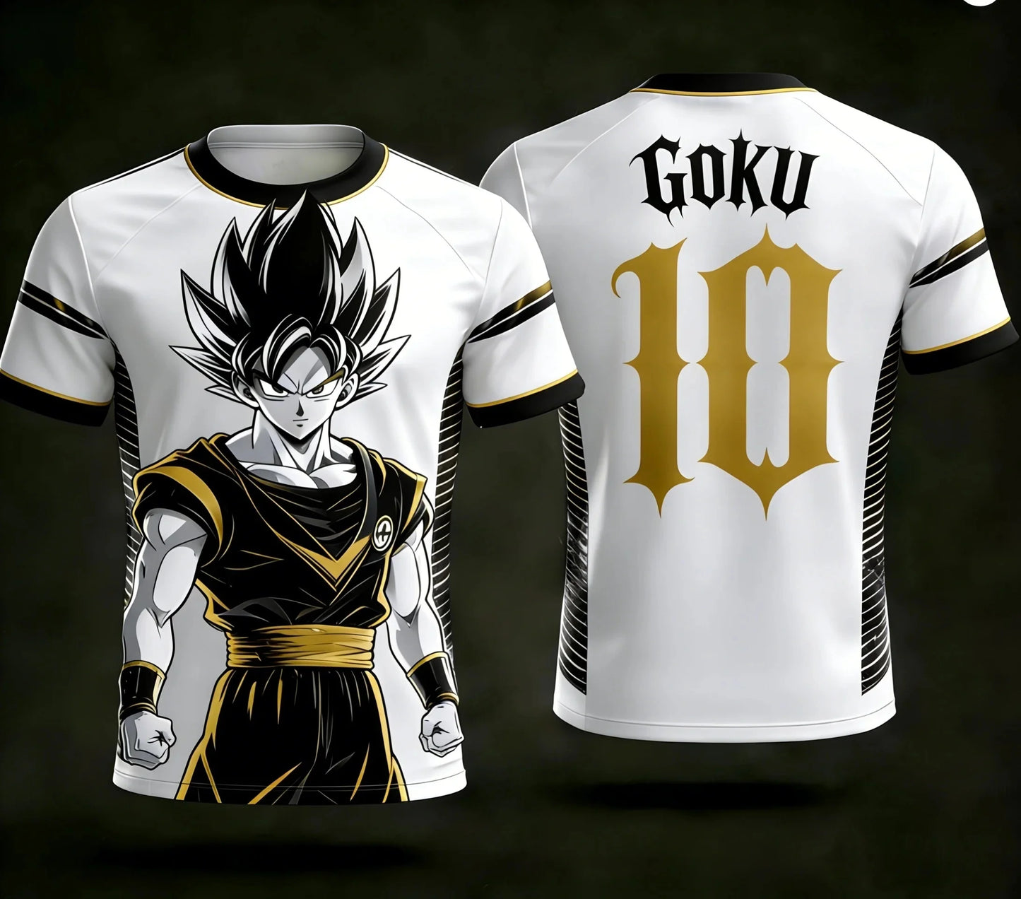 New Dragon Ball Z NO.10 Goku Anime Football Jersey 2026 Summer Plus Size Breathable Jersey Cosplay Short Sleeve T-shirt Y2k