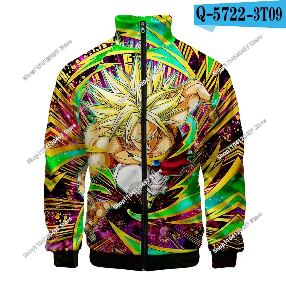 Anime Goku Dragon Ball Jacket Men Women Harajuku Hip Hop Japanese Zip Up Hoodies Goku Clothes Stand Collar Sweatshirt, produit gaming premium Fraquane