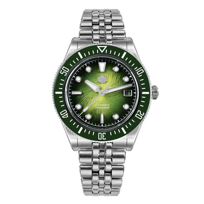 Orologio subacqueo di lusso da uomo San Martin 40mm, Miyota 9015, quadrante smaltato sunburst, automatico meccanico, impermeabile 200m, SN0148
