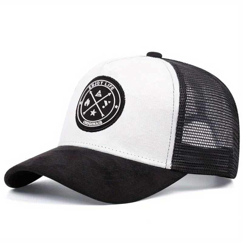 Summer Mesh Baseball Cap Women Men ENJOY LIFE Letter Patch Snapback Hat Casual Breathable Unisex Street Hip Hop Trucker Caps