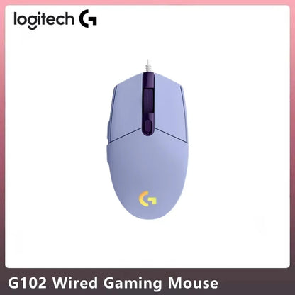 Logitech G102 G203 Wired Gaming Mouse 2.1 Meter Long Cable 8000 DPI RGB Effects for PC Laptop Office Gamer Flexible