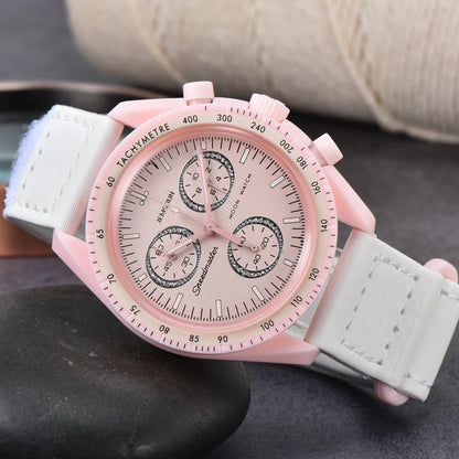 Original Brand Quartz Watches Multifunction Plastic Case Moonwatch For Mens Ladies Chronograph Explore Planet AAA Clocks