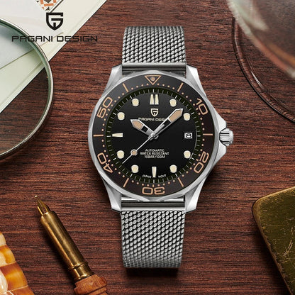 PAGANI DESIGN Men's Watches Mechanical Automatic Watch Sport Ceramic Bezel Luminous Stainless Steel Waterproof Top Watch for Men