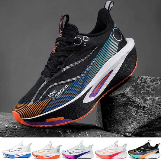 Men Carbon Board Running Shoes Marathon Long-Distance Running Sports Shoes Support Stable Casual Women Breathable Running Shoes