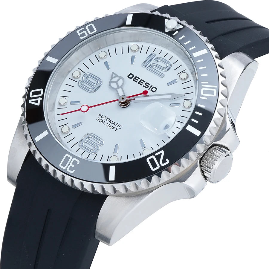 DEESIO Men's Automatic Mechanical Watch Stainless Steel Luminous Date Sports Casual Luxury Watch Gift for Men Sapphire Crystal