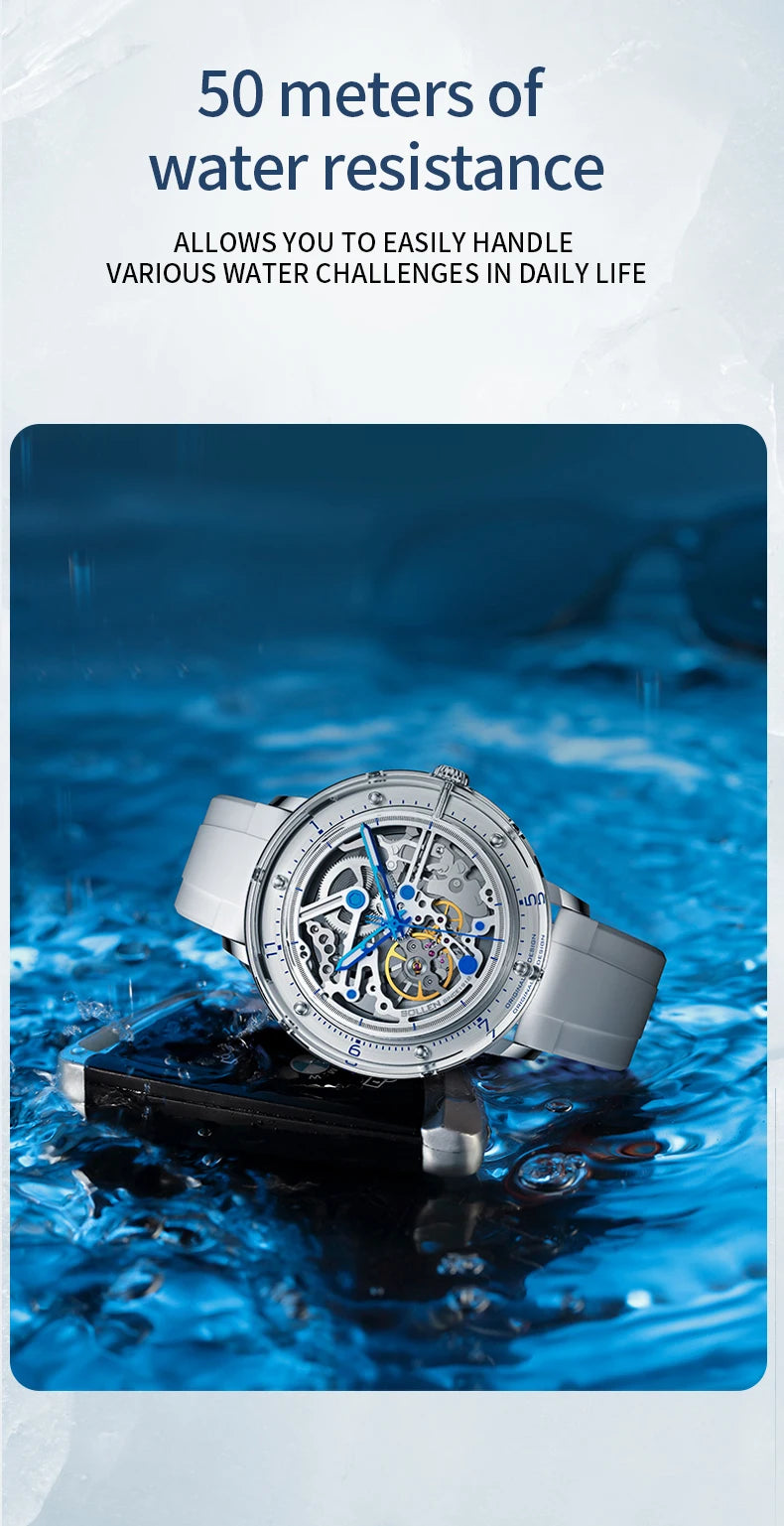 Luxury Brand Mens Automatic Watches Pagani Design Transparent Mechanical Watch For Men Sport Mechanical Skeleton Wristwatch Relo