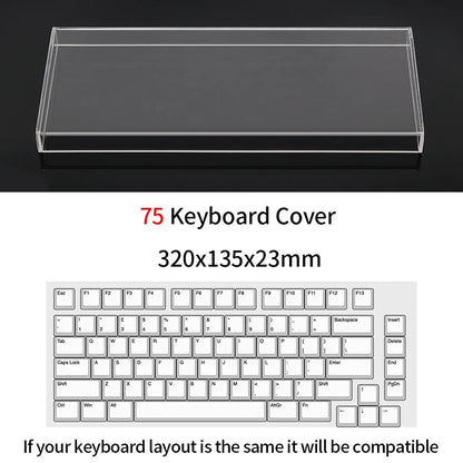 Funda protectora transparente de acrílico para teclado mecánico, cubierta antipolvo para teclado de 60/61/64 96 98 104/108 teclas, funda para ratón y teclado