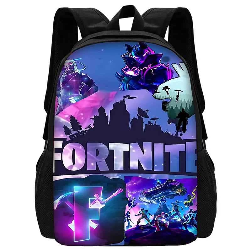 Child School Backpack with Lunch Bags, Pencil Bags, Hot Game Design-F-FortniteS School Bags for Boys Girls Best Gift
