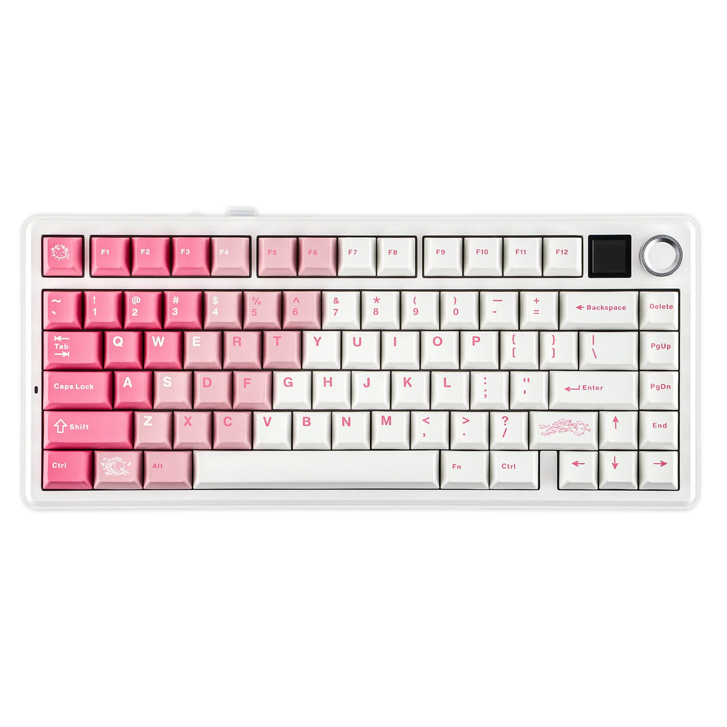 Teclado mecánico inalámbrico EPOMAKER X AULA F75 MAX compacto 75% con distribución ANSI, conexión por cable/Bluetooth/2.4GHz, pantalla TFT y perilla
