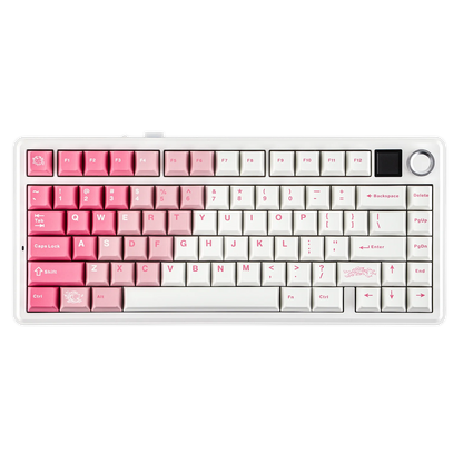 Teclado mecánico inalámbrico EPOMAKER X AULA F75 MAX compacto 75% con distribución ANSI, conexión por cable/Bluetooth/2.4GHz, pantalla TFT y perilla