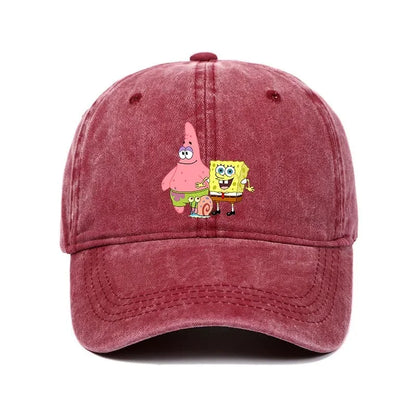 Fashion Cute SpongeBobs Baseball Cap Movie Cartoon Role Adult Men Women Sport Casual Sunshade Adjustable Anime Peaked Mesh Hat