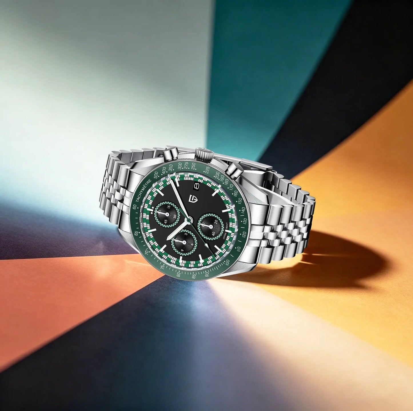 PAGANI DESIGN Top Luxury Men's Quartz Watch Business Elite VK67 Stainless Steel Sapphire Glass 100m Dive Calendar Luminous Watch
