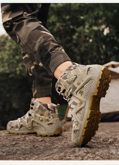 Anti Slip and Wear-resistant Hiking Shoes Comfortable Desert Work Boots Autumn Winter Platform and Ankle Boots, Men's Snow Boots