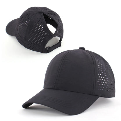 Quick Drying Tongue Hat Women Mesh Breathable Hat Men Summer UV Protection Stay Cool Stylish Adjustable Ponytail Hat