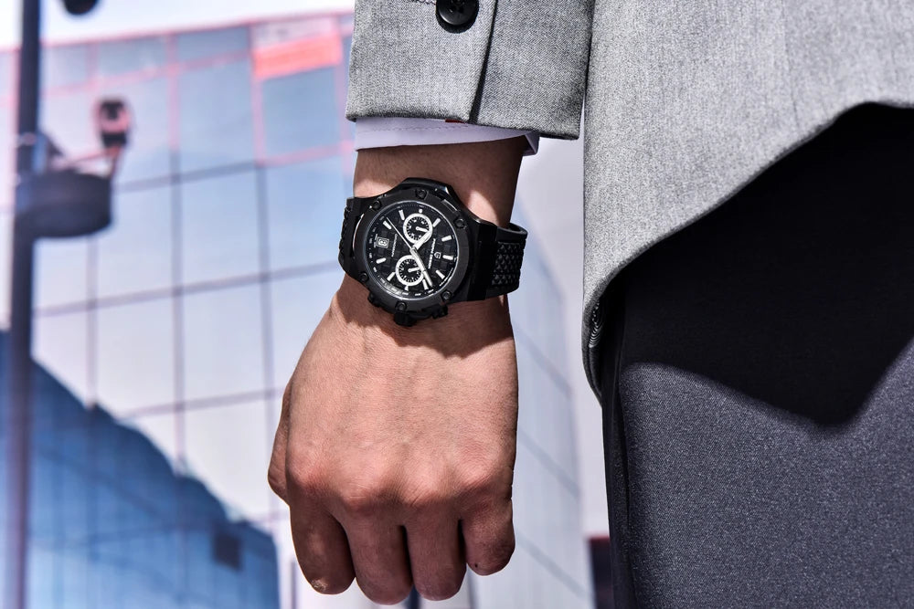 Orologi al quarzo da uomo PAGANI DESIGN – Cronografo sportivo di lusso, impermeabile, dotato di lancette luminescenti e vetro zaffiro con trattamento antiriflesso