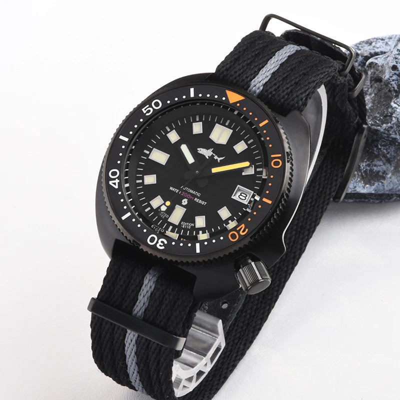 Heimdallr Men's watches 44mm PVD 6105 Diver Watch Japan NH35 Movement Automatic 200M Waterproof Ceramic Bezel Wristwatch