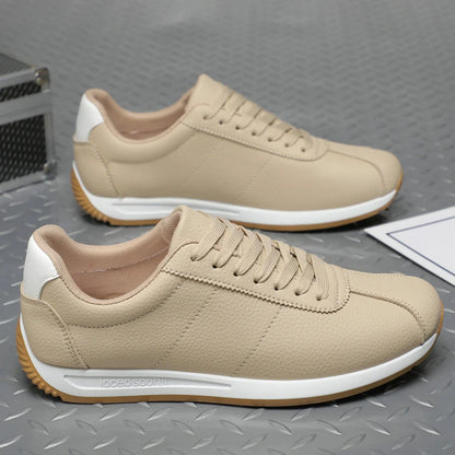 Leisure Running Summer Fashion Anti-Slip Mountaineering PU Leather Sports Shoes, Tennis Trend, Hot Selling Men’s White Flat Shoes