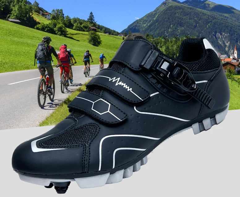 Mountain Bike Shoes Men's Cycling Shoes Quick Ratchet Buckle Compatible with SPD System Pedal for Indoor Outdoor Women MTB Shoes