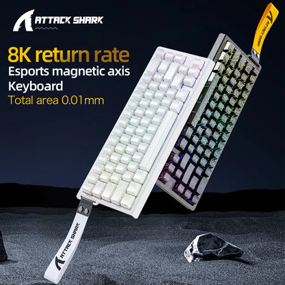 X68HE ATTACK SHARK X68PRO Magnetic Gaming Keyboard Mechanical Wired 0.01mm Rapid Trigg 8000Hz SOCD/Rs 0.125ms 128K Rate
