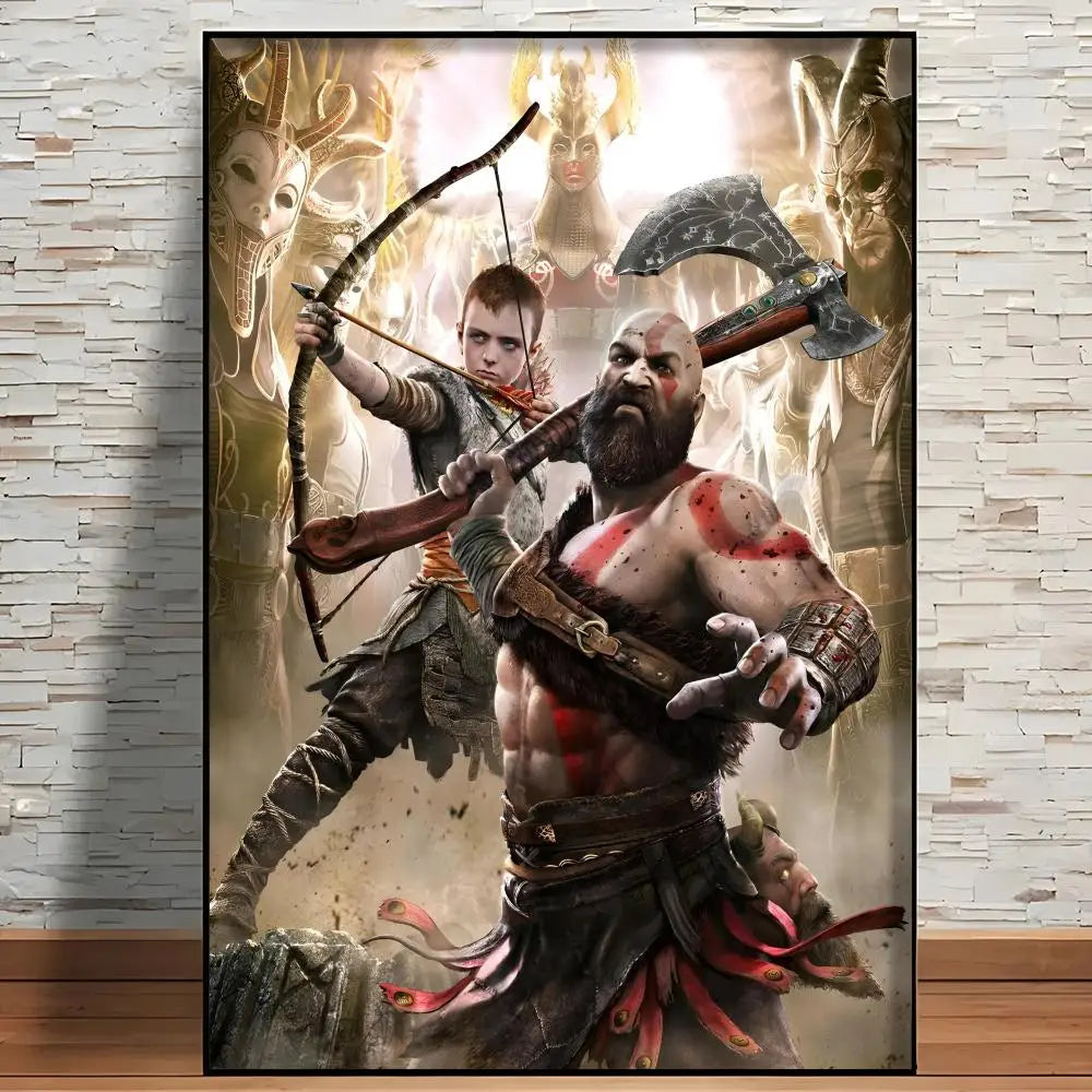 Classic Game G-God Of War Poster Modern Aesthetic Wall Art Print Room Decoration Items for Bedroom Home Decor Gift