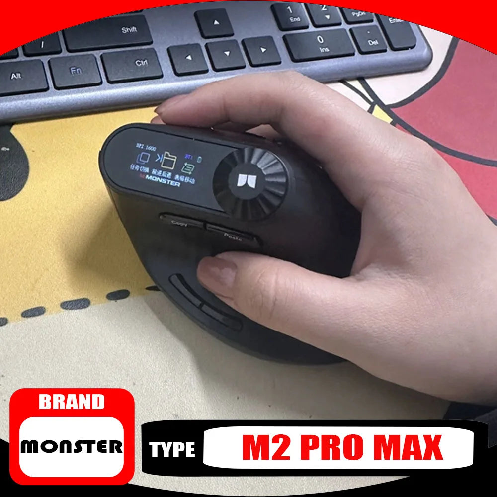 Monster M2 PRO MAX Gaming Mouse Rechargeable Dual Mode DPI Lightweight Custom & Comfortable Ergonomic Wireless Mouse Sensitive