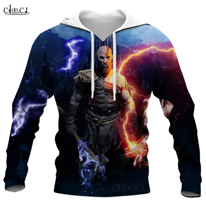 CLOOCL Fashion Game Kratos God of War 3D Full Printed Autumn Men Hoodie Unisex Long Sleeve Hooded Sweatshirt Harajuku Tracksuits