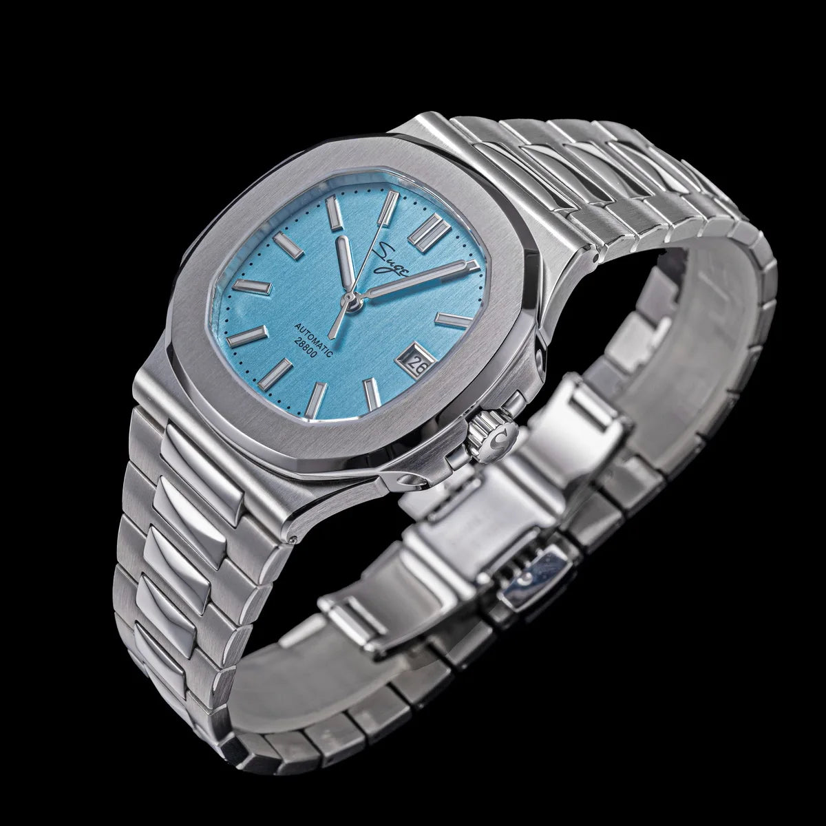 Sugess Man Watch Automatic Mechanical Wristwatches Miyota 9015 Movement MOP Dial Luminous Waterproof 5bar Bracelet Luxury S466