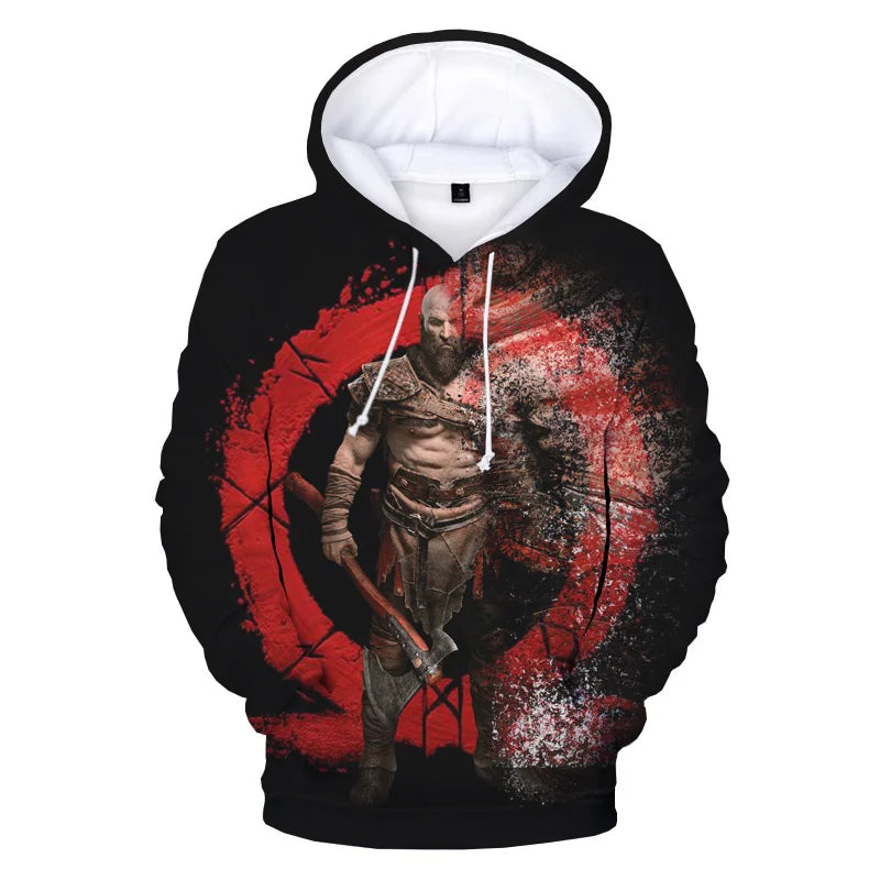 3D pop game God Of War printing Hoodies for men Kratos graphic hooded hoody kid fashion cool hip hop pullovers harajuku clothing
